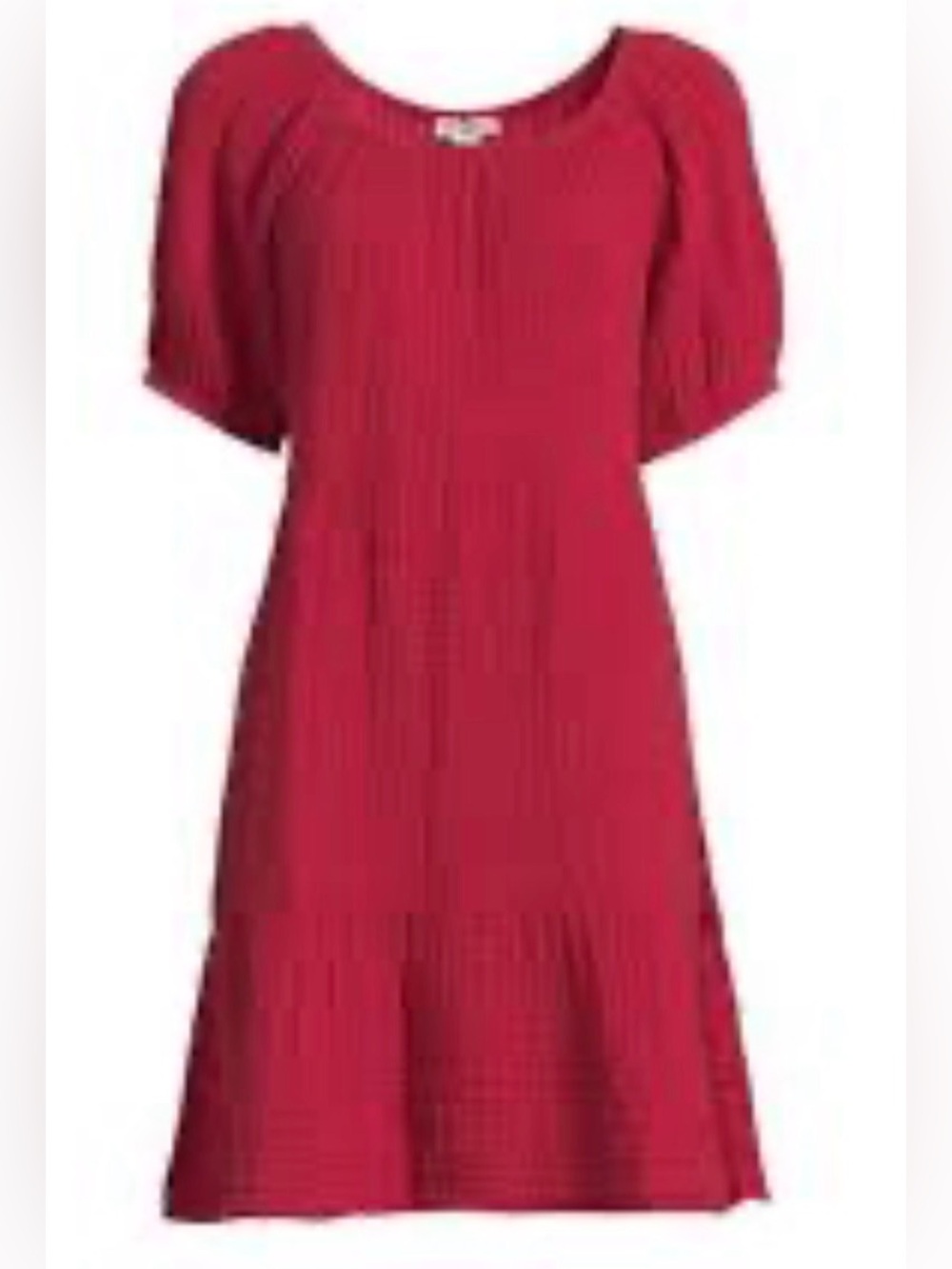 BeachLunchLounge Red Short Sleeve Tiered Cotton Gauze Dress Size XL GUC